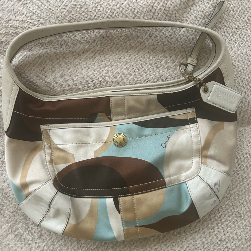 Vintage Coach Ergo Optic Scarf Print SoHo Handbag